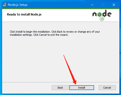 點(diǎn)擊install安裝NodeJs